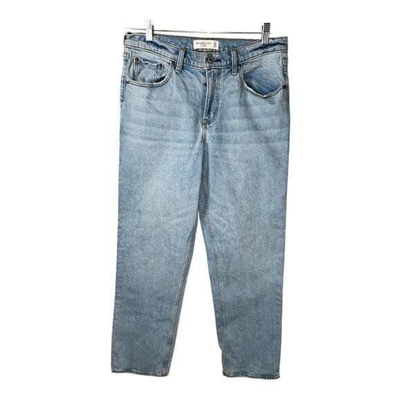 Abercrombie & Fitch The Straight Mid Rise Women Jeans size 30/10 Blue/ preloved - Picture 2 of 10